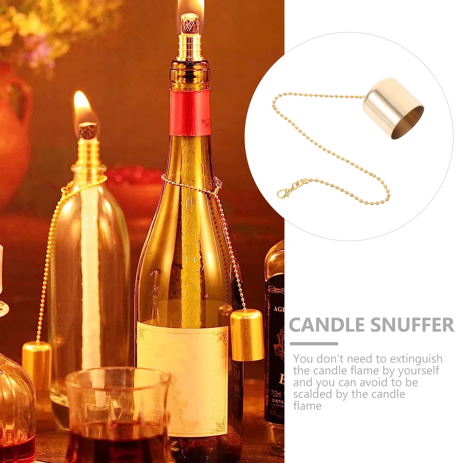 

2Pcs Extinguisher Snuffer Brass Lampshade Wick Cover Flame Put Out Heat Resistant Scented Tea Light Jar Candles