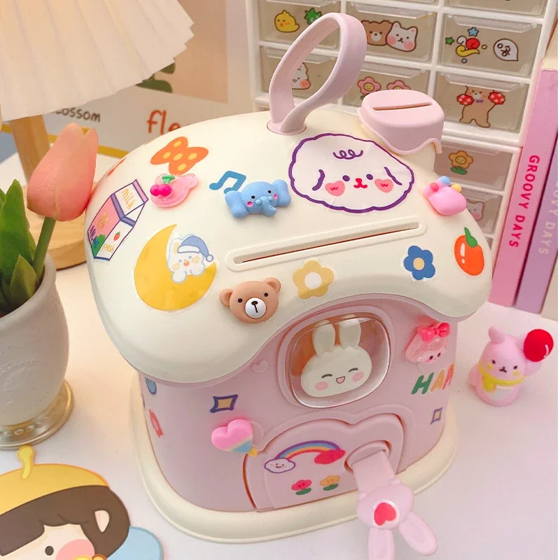 여아용 DIY 크리에이티브 머니 뱅킹 장난감, 돼지 저금통, 돈 절약 냄비, 동전 상자, 열쇠 잠금, 크리스마스 선물, 어린이용 장난감