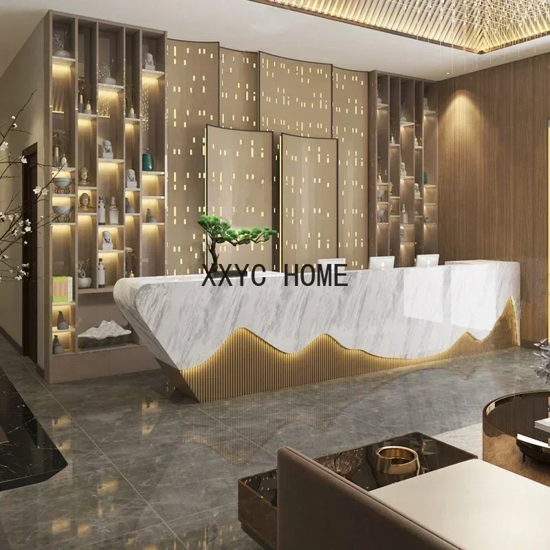 

Simple Modern Cashier Company Front Desk Reception Bar Bar Bar White Paint Corner