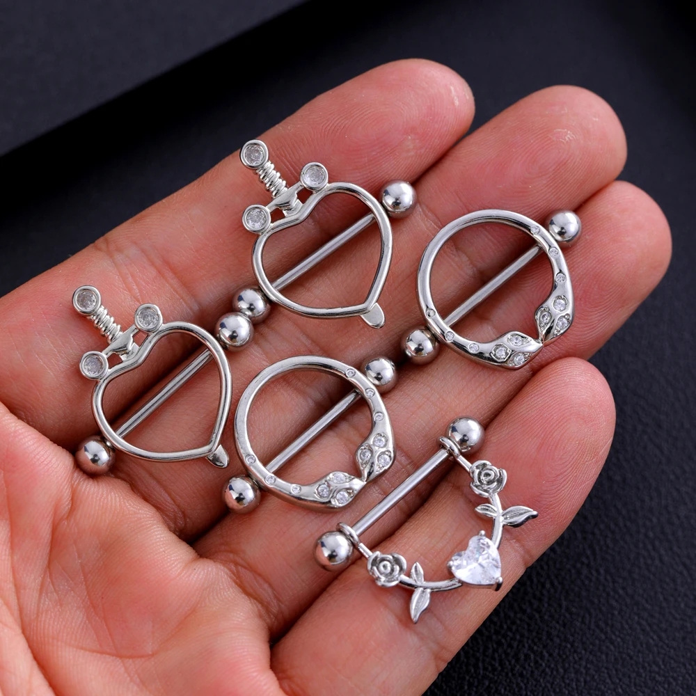 2pcs Mixed-style Lettering Flo - Body Jewelry Nipple Rings recension och pris