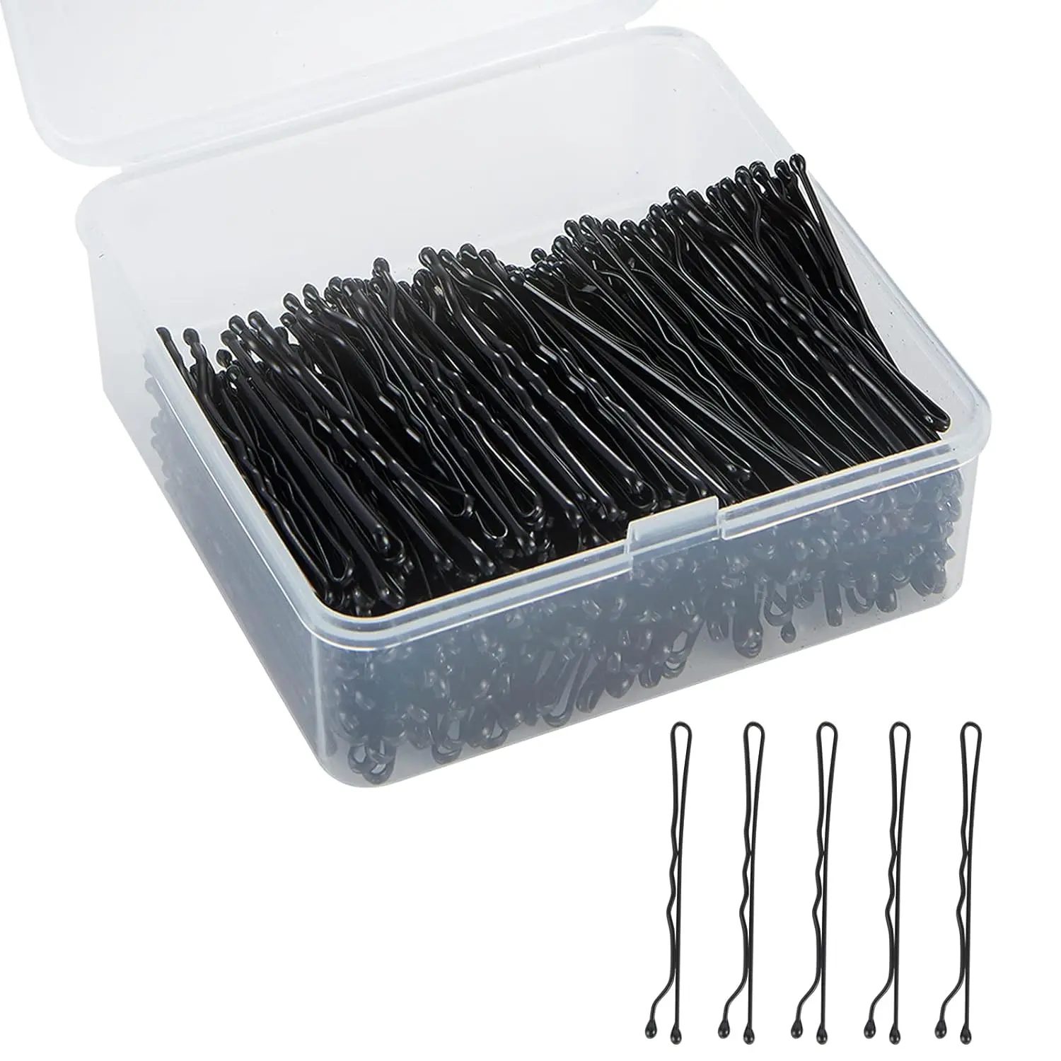 

400 Black Bobby Pins - Stainless Steel, Strong Hold for All Hair Types, Versatile Styling Accessories