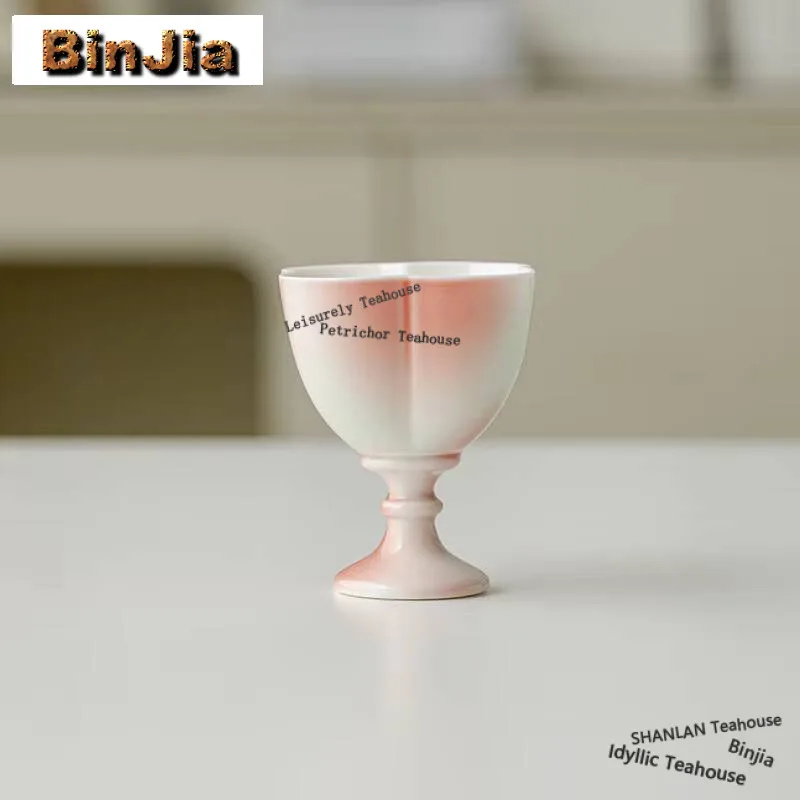 55ml Grapefruit Jasmine Galze Flower Mouth Tea Cup Imitation Song Literati  High Foot Cup Handmade Mug Chazhan Kung Fu Teaset
