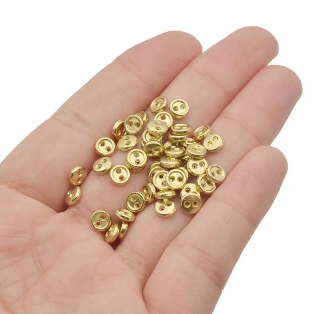 3/4mm 50pcs Handmade Metal Clothing Accessories Round Buttons Apparel Sewing Sewing Buttons Doll Button