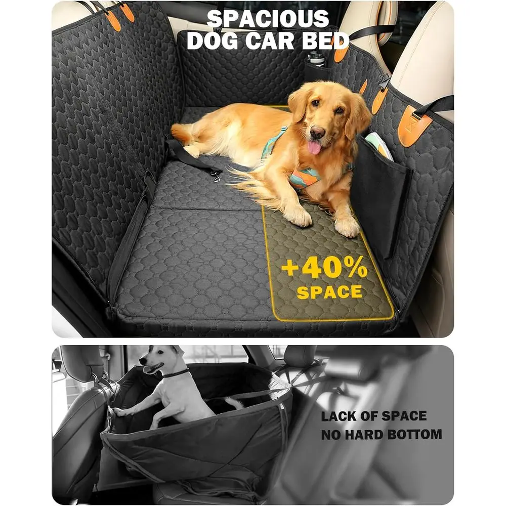 Durable Waterproof Dog Car Seat Cover with Hard Bottom, Anti-Scratch, Easy Clean, Supports 420lbs