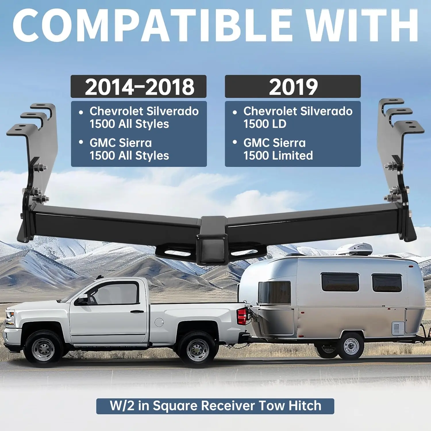 Tow Trailers with 2014 - 2019 Pickup Trucks, Steel, Black, Class 3 Compatibility and Concealed Main Body