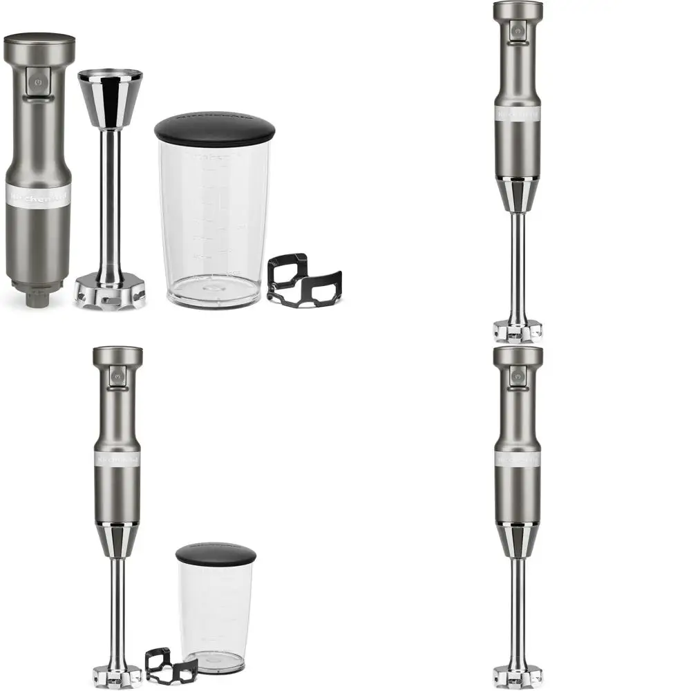 

Ручной блендер с регулируемой скоростью, серебристый контурный дизайн