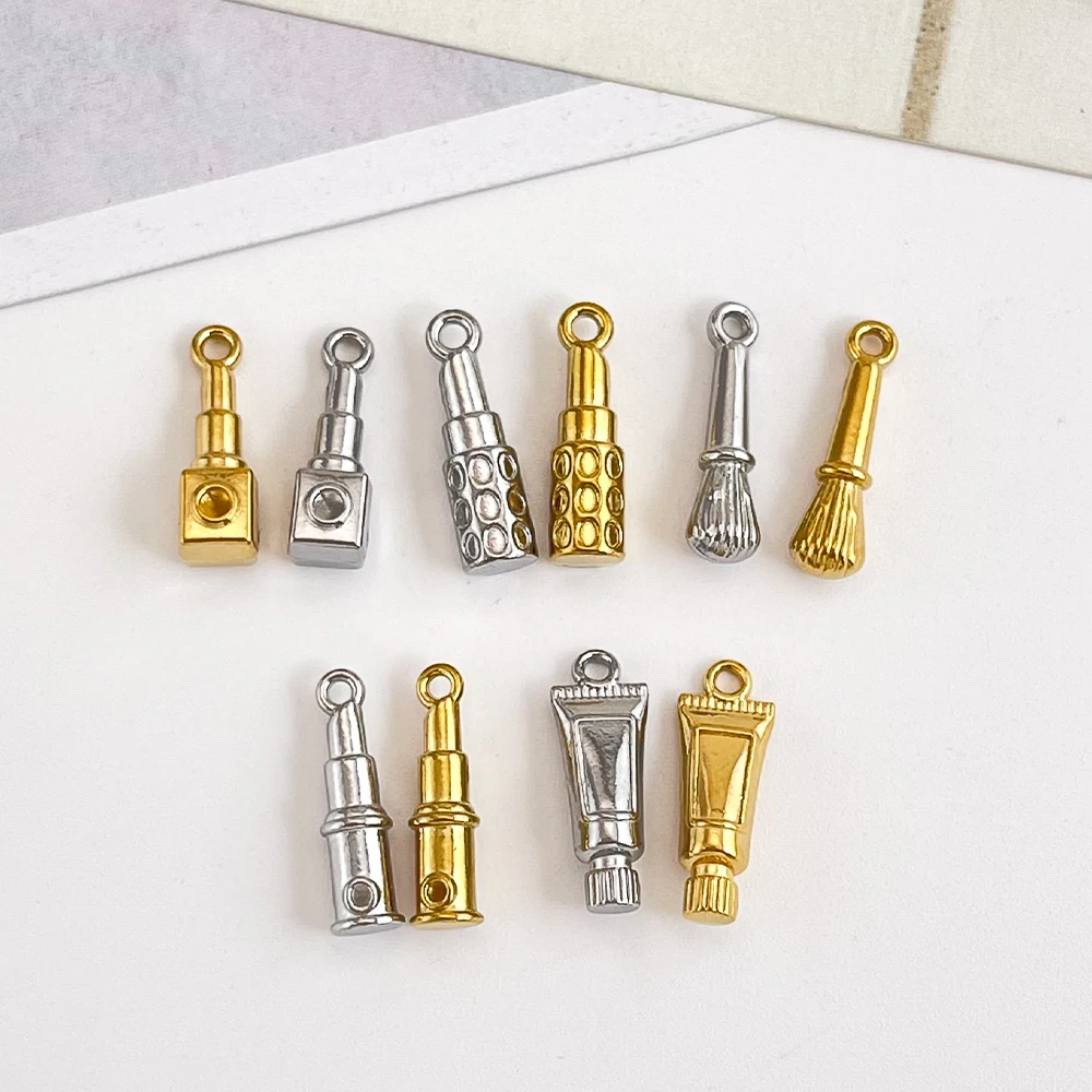 

Cordial Design 50Pcs Jewelry Accessorie/Lipstick Makeup Brush Shape/Stainless Steel Pendant Charms/Hand Made/DIY Pendant #195625