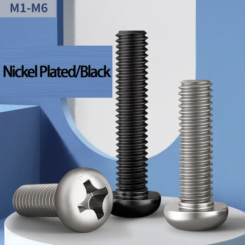 

M1 M1.2 M1.4 M1.6 M2 M2.5 M3 M3.5 M4 M5 M6 M8 Gb818 A2 304 Stainless Steel Cross Round Phillips Pan Head Screw Bolt