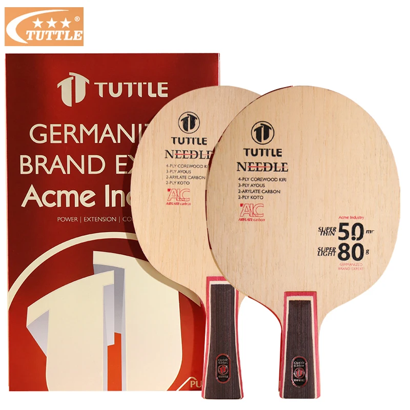 TUTTLE Needle Carbon Table Tennis Blade 11 Layer Sweat Absorbing Handle 80+/-0.5g FL/CS Bottom Plate for Professional Training