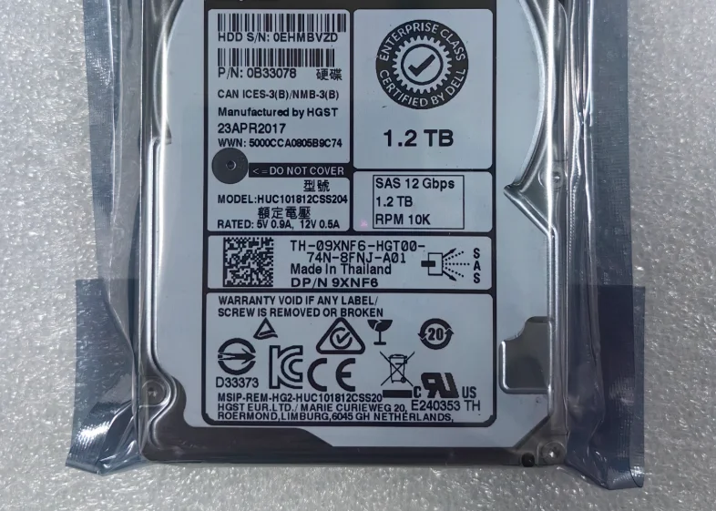 

Для серверного жесткого диска 09XNF6 HUC101812CSS204 1,2T SAS 10K 12G