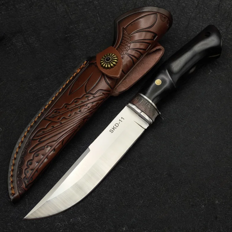 black sandalwood Outdoor Camping Obstacle Removal High Hardness Sharp Multi functional Portable Wilderness Survival Knife