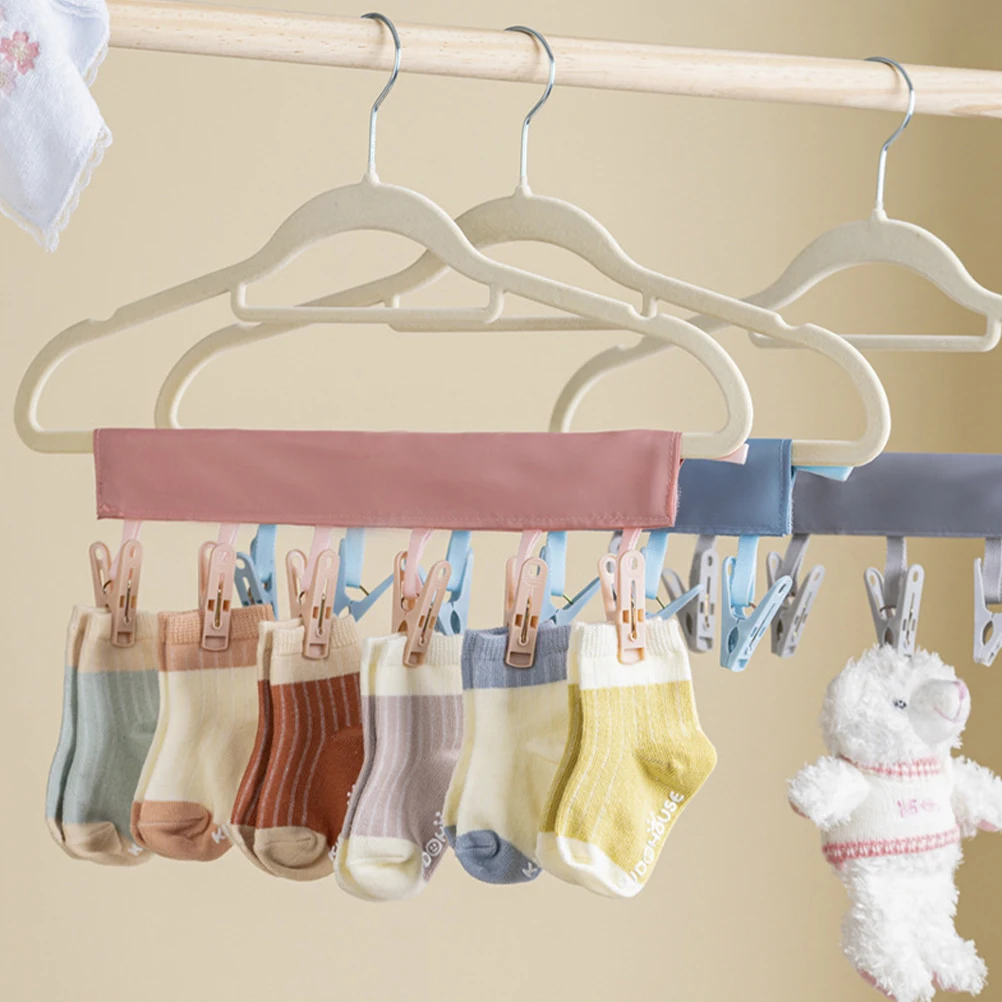 

2pcs -Saving Strong Load-Bearing Socks Hanger For Home Travel Closet Storage Stable Shirt Pants Hangers Gym Socks