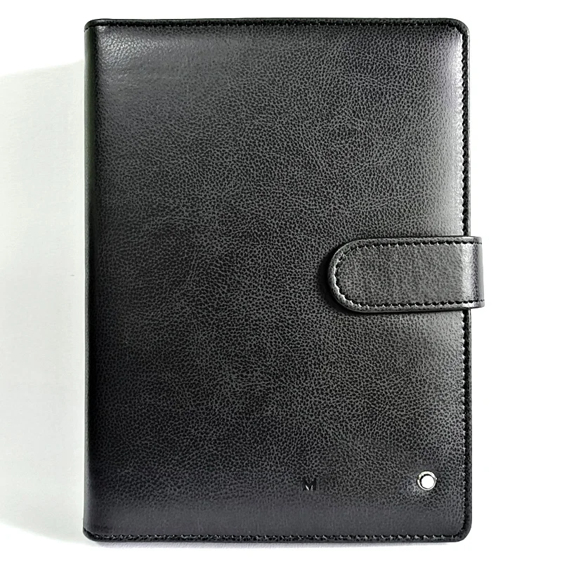 

AGD Magnetic Catch 4 Colors Luxury MB Notebook Leather Cover Chapters Unique Loose-leaf Writing Stationery Top Paper Notebook