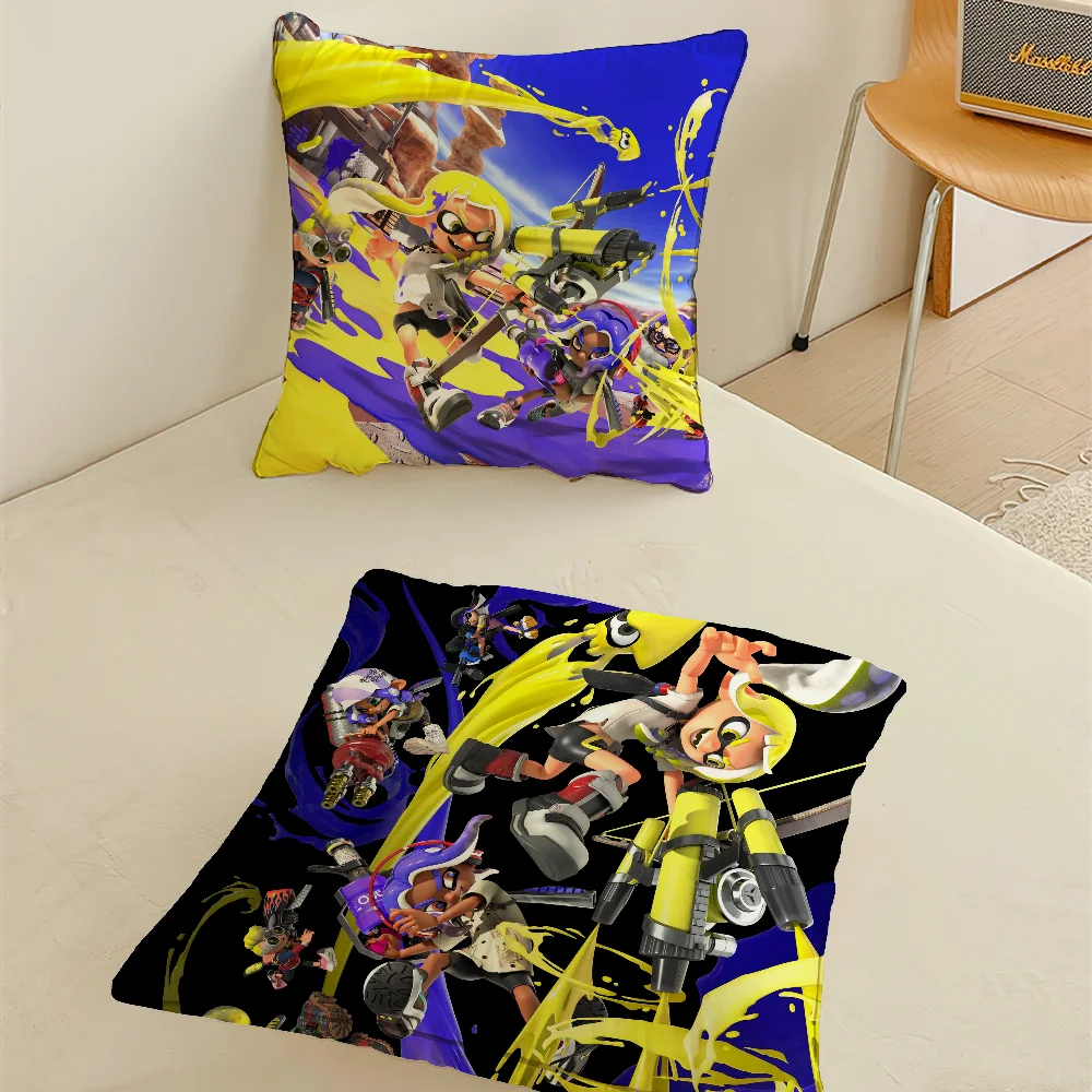 Game Splatoon 3 Pillow Case For Home Bedroom Room Decoration Living Room Sofa Cushion Cover Suitable