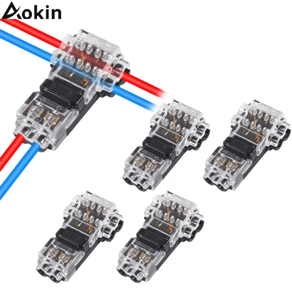 5/10/20 Stück T-Tap-Kabelverbinder, kein Löten, kein Abisolieren, 3-Wege-2-Pin-Kleinkabelverbinder, kompakter Niederspannungsverbinder