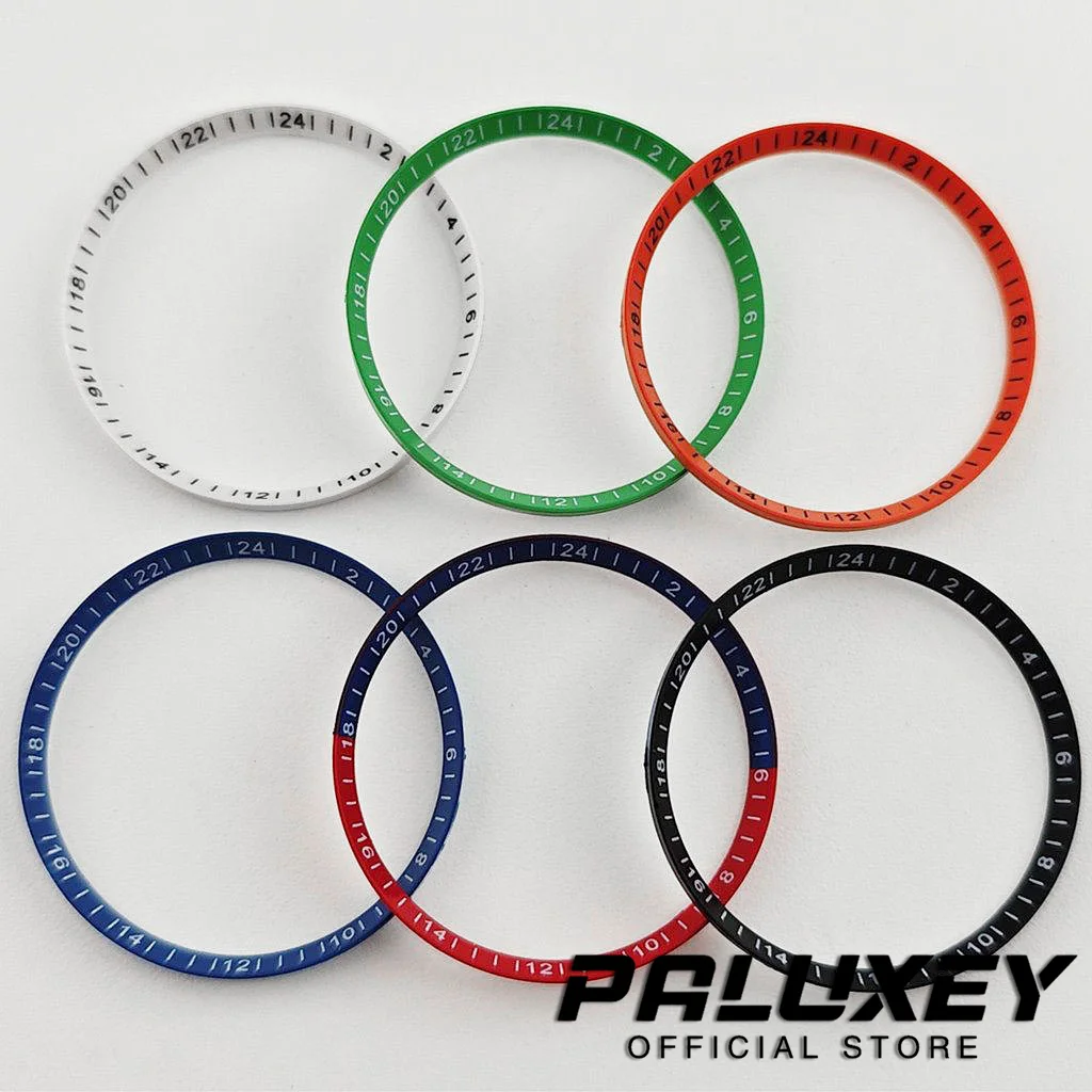 NH35 Mod 30.5mm Watch Chapter Rings With Arabic Numerals For SKX007 SKX009 SRPD Watch Case Plastic Inner Ring Watch Replace Part