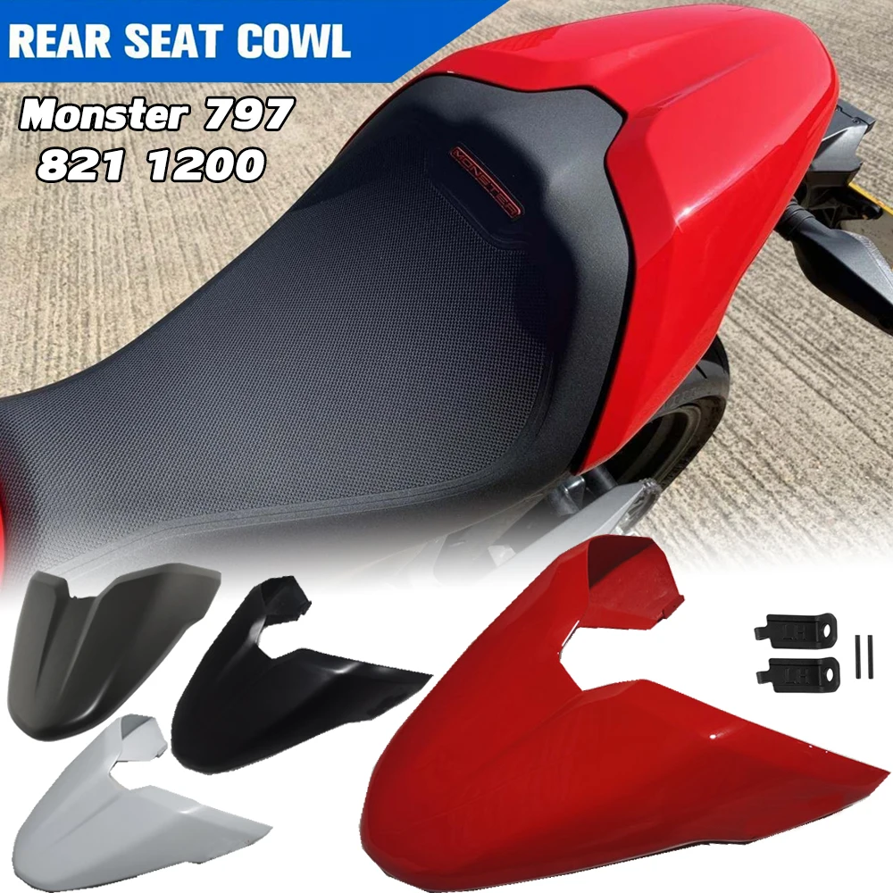 For Ducati Monster 1200 821 797 Seat Cover Cowl Fairing Solo Motorcycle Rear Passenger Pillion 2014-2017 2018 2019 2020 2021 Red