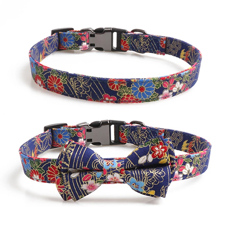 National Style Dog Collars for Small Medium and Large Dogs, Bow Tie, Semimetal Buckle, Adjustable Pets Corgi, Pitbull, Collar