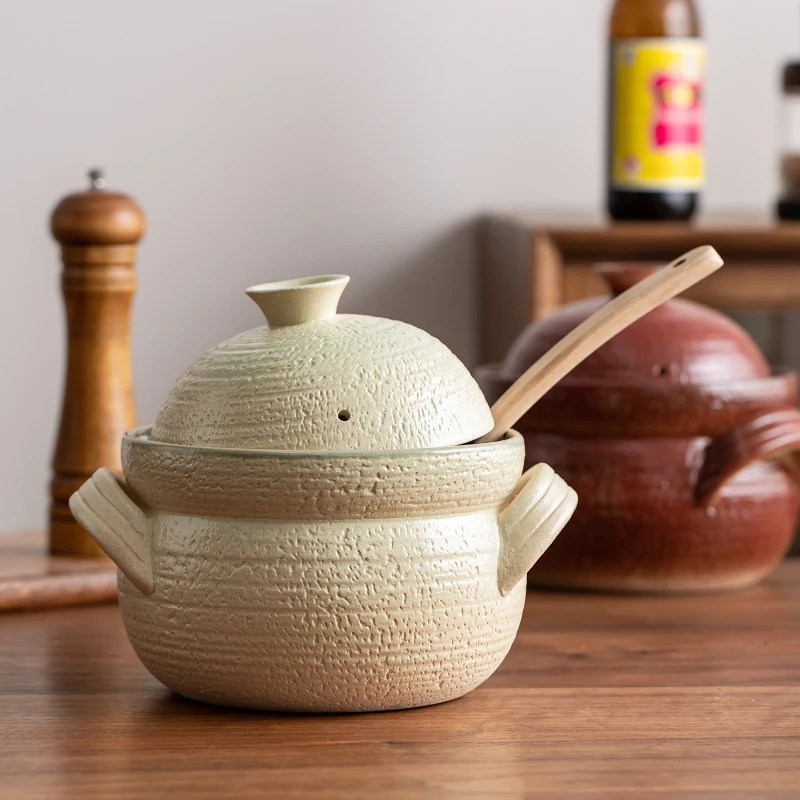 

LH ceramic retro casserole stew cup set, household dry-burning casserole without cracking