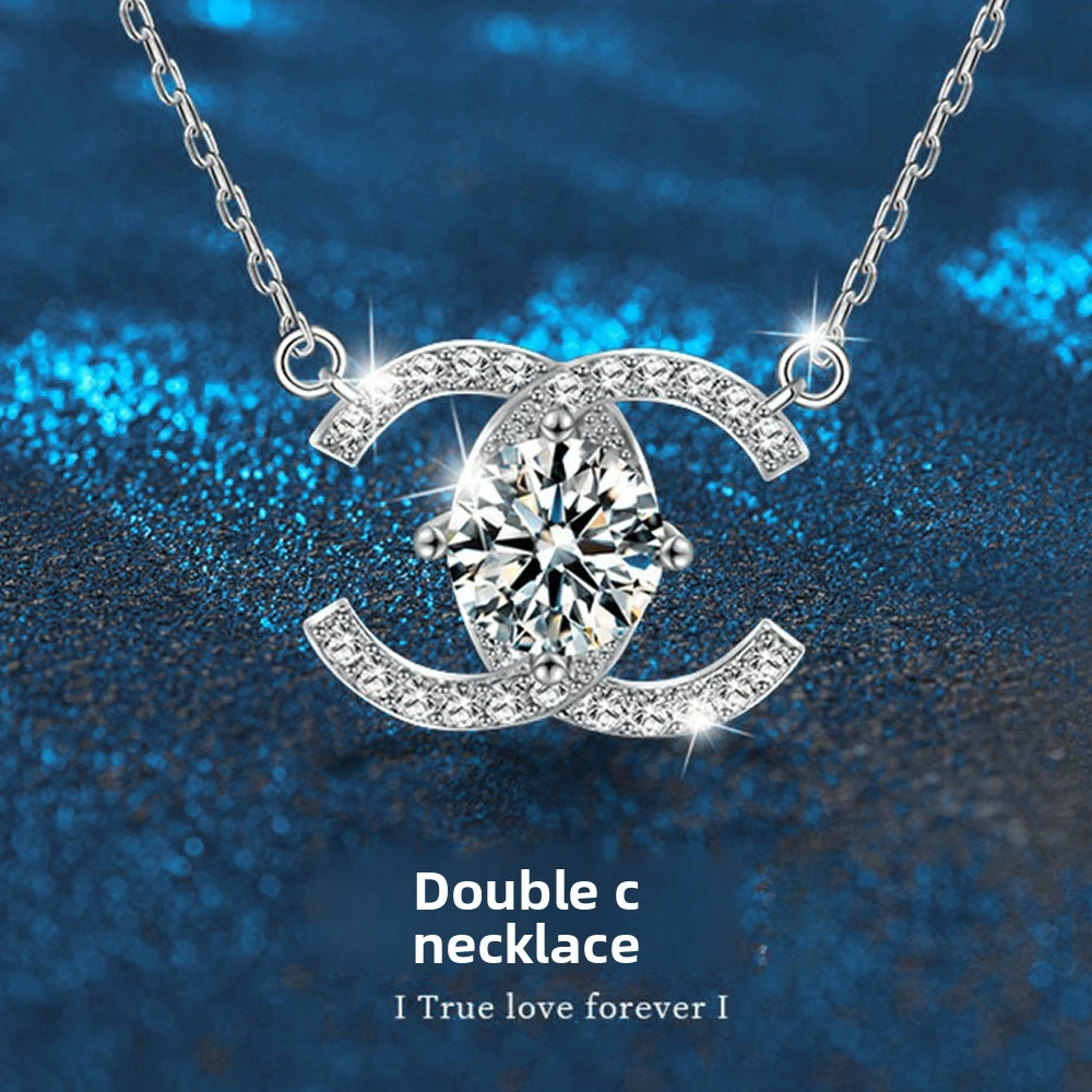 

Fashion luxury trend classic moissanite exquisite creative sweat flower necklace women 925 silver party jewelry gift