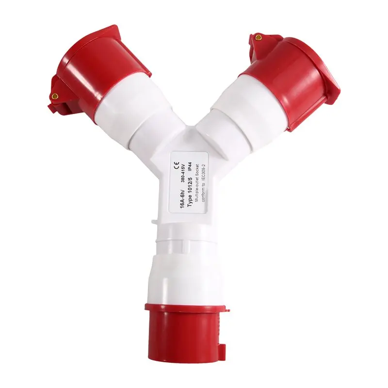 ABMH-Industrial Field Plug Y-Type 16A 5 Pin 220V IP44 Multi-Function Waterproof Electrical Connector 2 Way