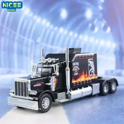 1:24 PETERBILT 389 Truck Alloy Toy Car Model Wheel Steering Sound and Light Children's Toy Collectibles Birthday gift A626