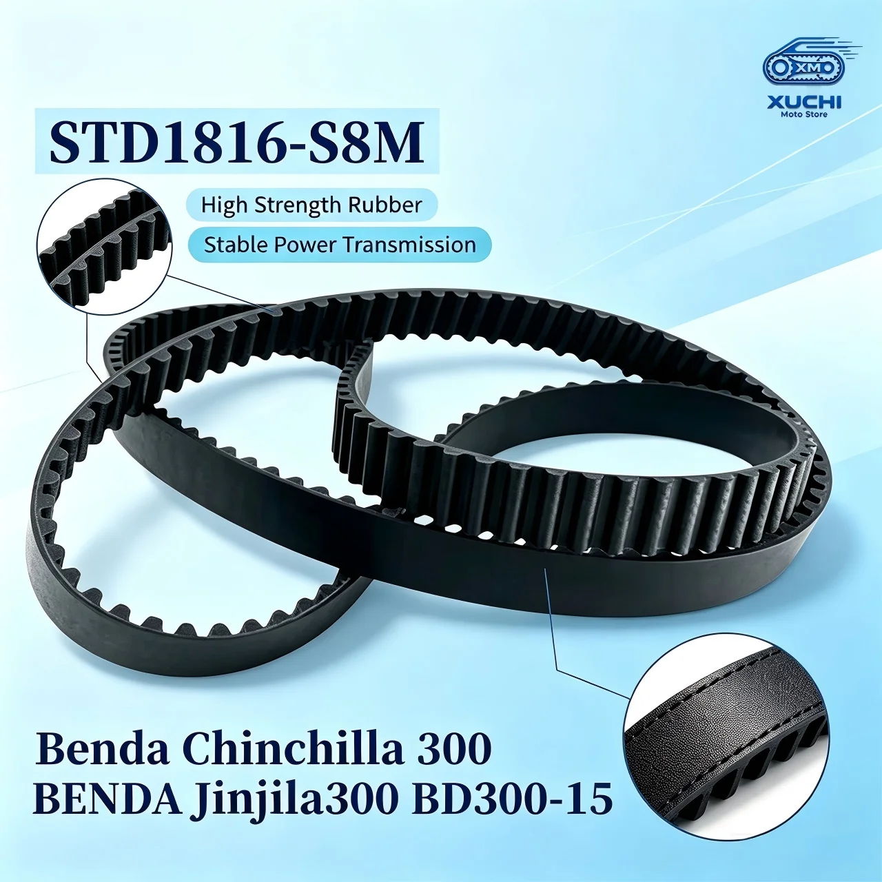 直接交換トランスミッションタイミングベルト-std1816-s8m-s8m-ベンダチンチラ-300-bd300-15-オートバイドライブシステム修理用
