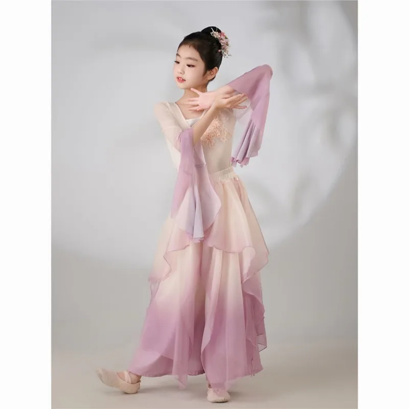 

Children's Classical Dance Performance Dress 2024 New Gradient Yarn Dress Girls' Chinese Style Dance Dress Dancing Uniform LF930