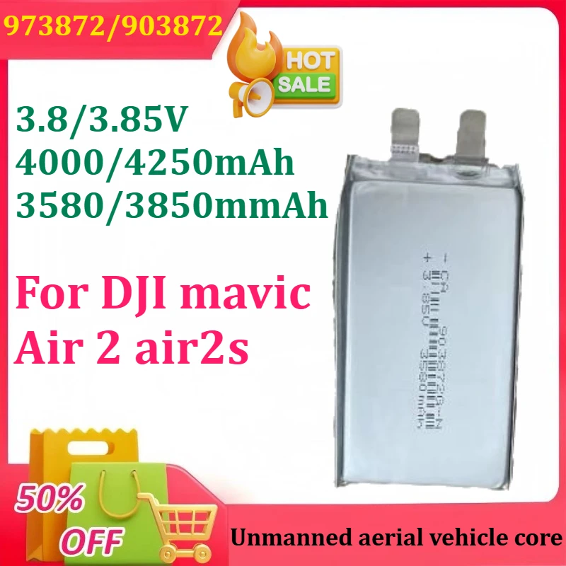 

New for DJI Mavic Air 2 Air2s 3.8/3.85V 973872 4000/4250mAh 903872 3580/3850mmAh Battery Cell