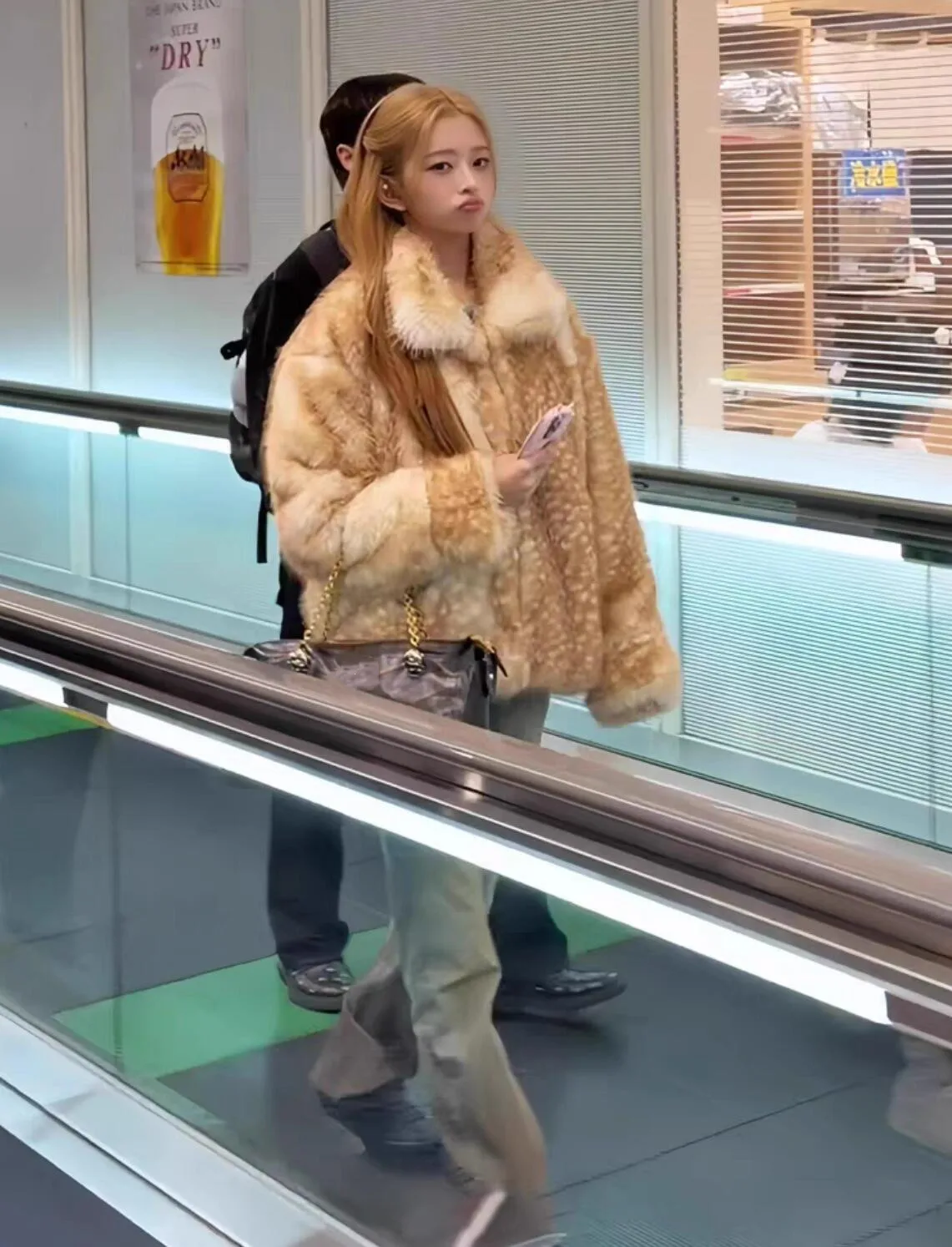 Winter Vintage Animal Deer Dot Hairy Shaggy Faux Fur Coat Women Lapel Collar Long Sleeve Furry Warm Jacket Loose Outerwear