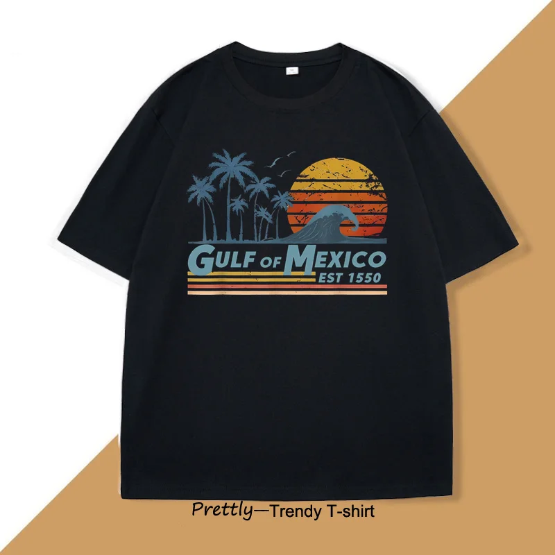Gulf of Mexico T-shirt Men Women Gulf Coast Mississippi Florida Beach T Shirt Summer Cotton Unisex Graphic T Shirts Mens Clothes