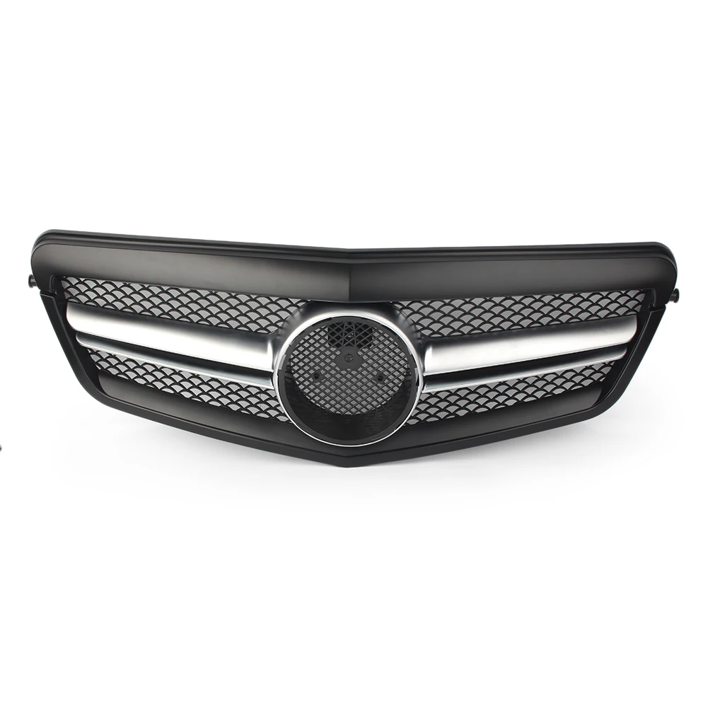 Matte Black Car Front Grille W/ Logo For Mercedes Benz E-Class W212 2010 2011 2012 2013 Sport Style Radiator Grill ABS Plastic