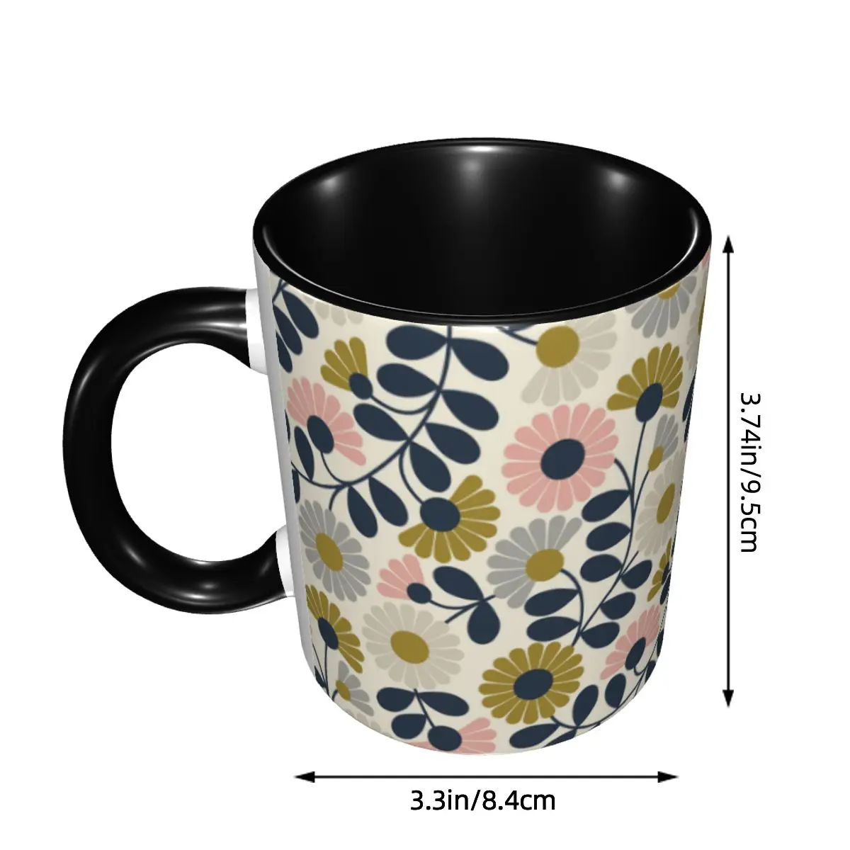 Custom Orla Kiely Flower Scandinavian Geometric Style Coffee Mug DIY Ceramic Tea Milk Cup