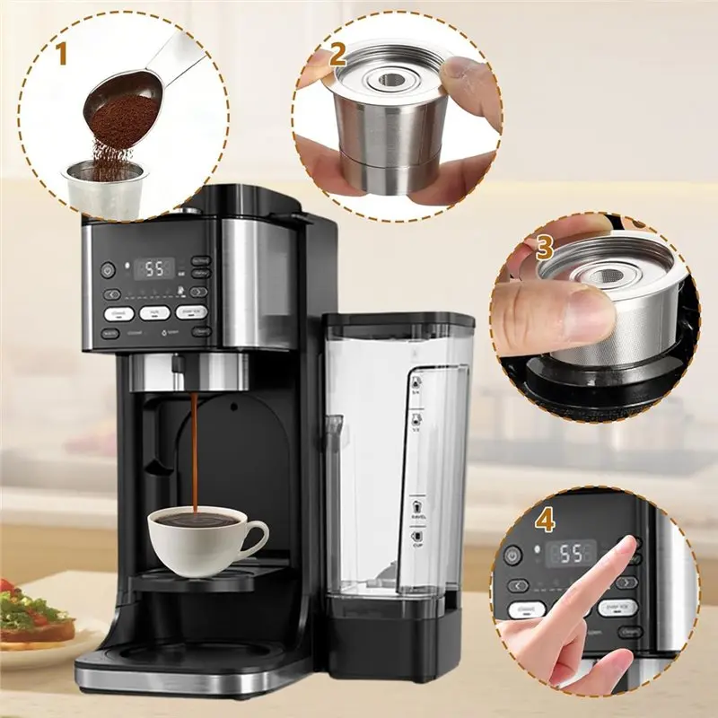 ABMI-Stainless Steel Reusable K-Pods For Ninja Coffee Makers K Cups For Ninja Coffee Maker,