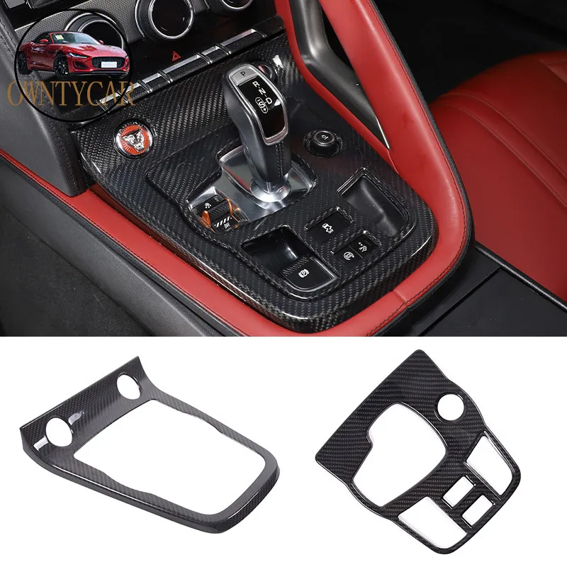 

Real carbon fibre For Jaguar F-TYPE 2013-2022 Center Console Gear Shift Control Frame Gearshift Panel Cover Car Accessories