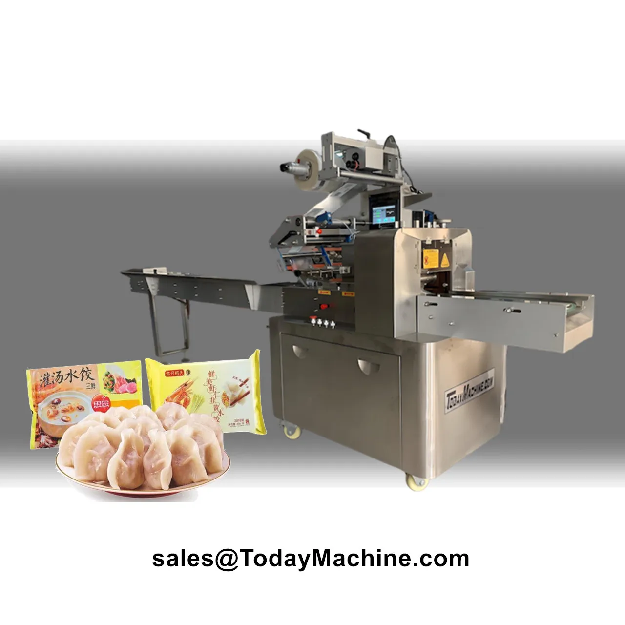 Automatic Horizontal Flow Wrapping Machine for Chocolate Bars Bread Snack Packaging