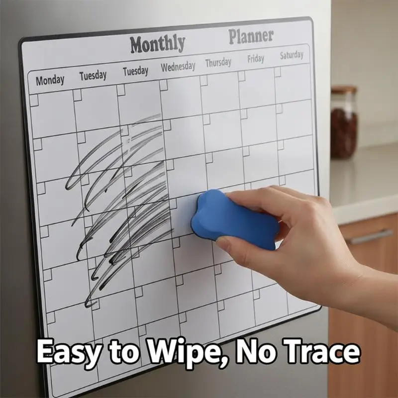 Dry Erase Reusable Fridge Magnetic Monthly Planner Waterproof Schedule Organizer for Pet Feeding Reminder Home Use