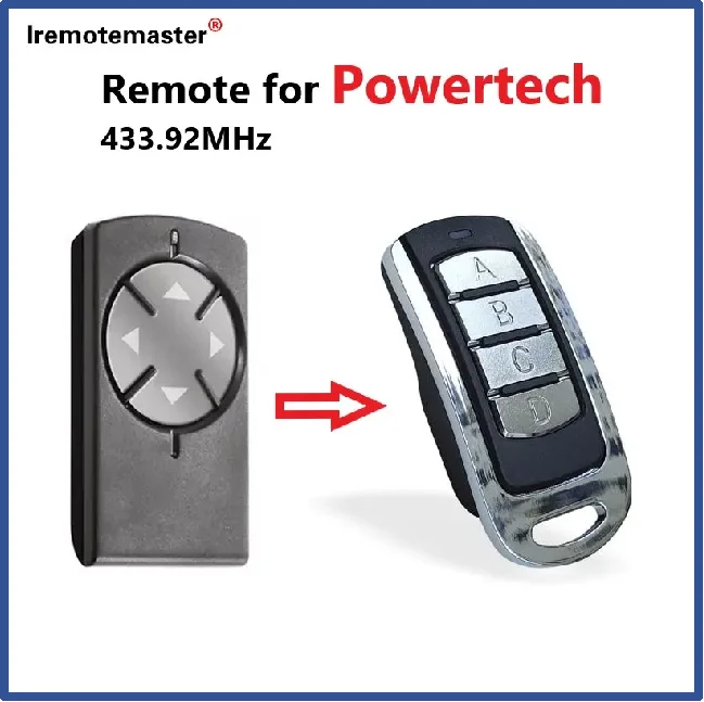 

For Powertech Rolling Code PR-2 4-Channel Transmitter Replacement single-gate or dual-gate operation Remote Controller