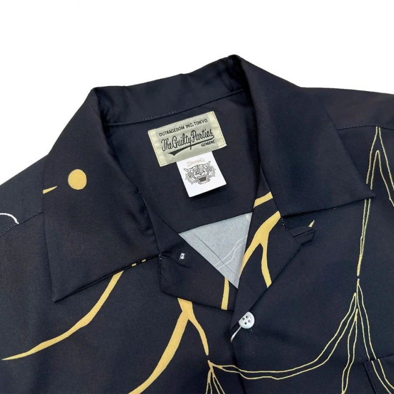 Trend White Black WACKO MARIA Best Quality Print Spider Web Long Sleeve Shirt Vintage Mens Womens Hip Hop Shirt