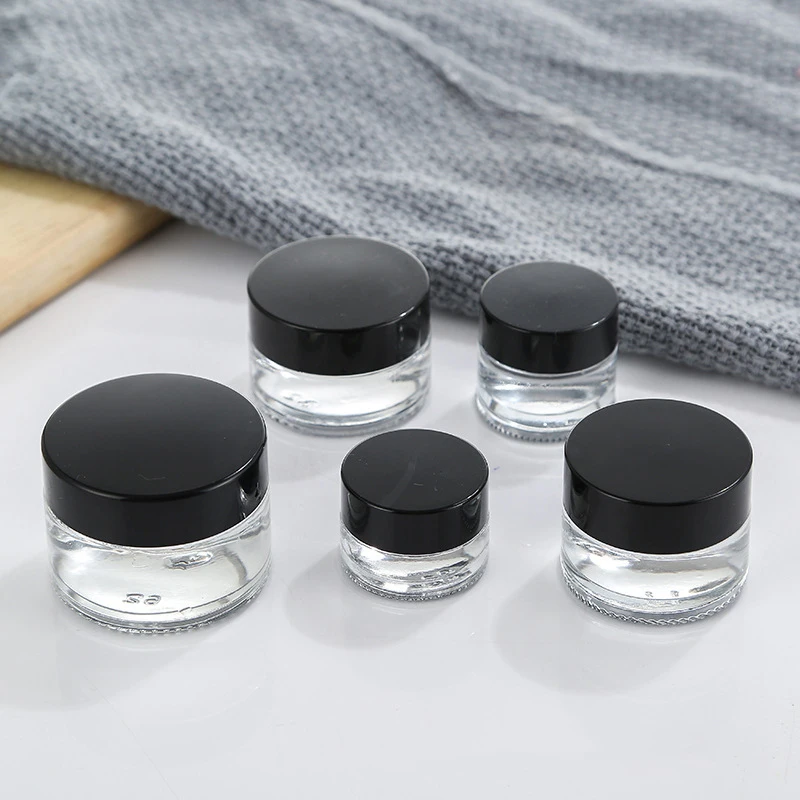 Plastic Empty Jars With Black Lids Canister Face Cream Container Storage Box Portable Travel Bottle Home Supply Makeup Tool