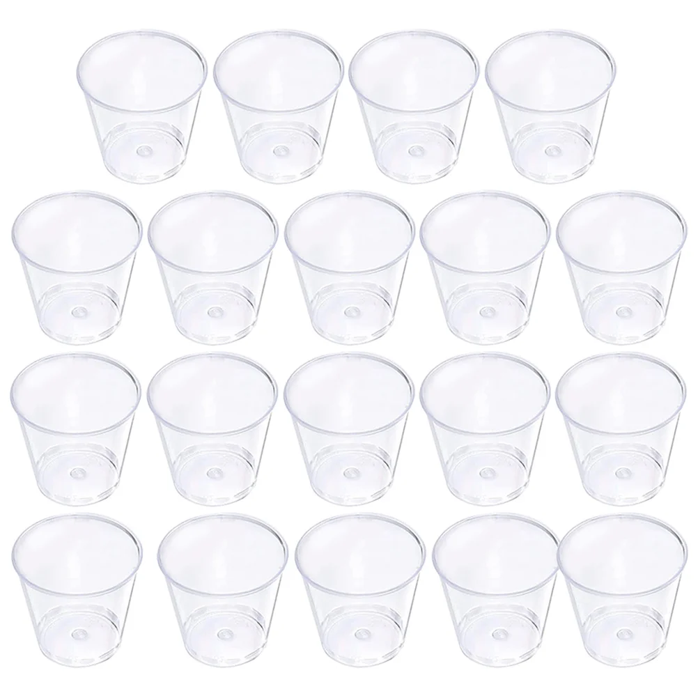 

100Pcs Aviation Cup Transparent Plastic Small Cups Stable Base Party Wedding Cocktail Beverage Cups Flutes Transparent