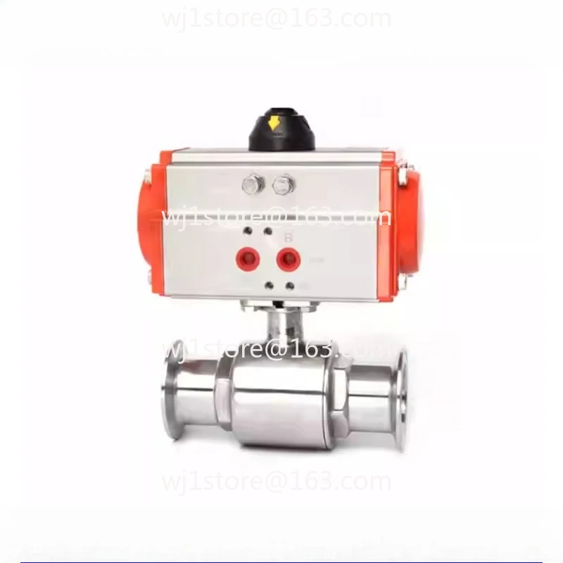 Q681F-16 pneumatic sanitary quick-loading polishing ball valve stainless steel straight-through clamp chuck valve
