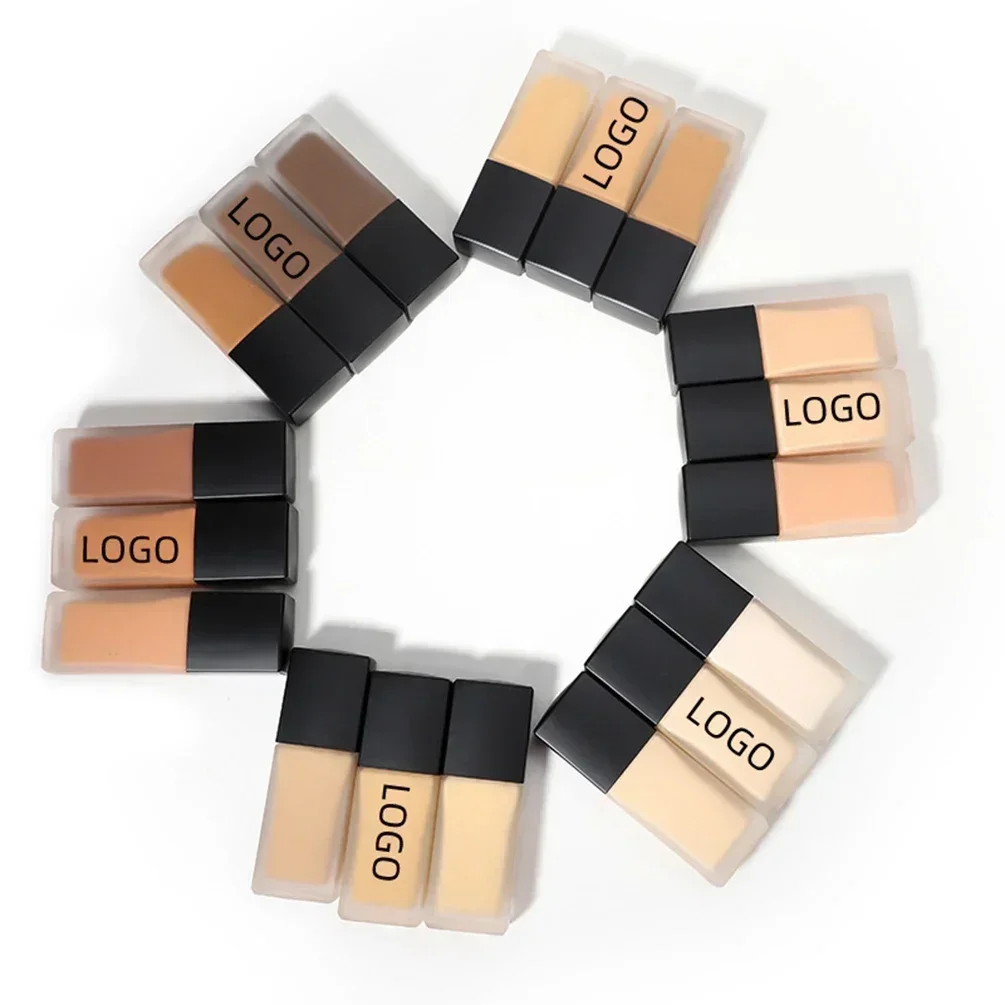 fond-de-teint-liquide-18-couleurs-avec-logo-personnalise-marque-privee-couvrance-totale-longue-tenue-correcteur-impermeable-maquillage-en-gros-4-tubes