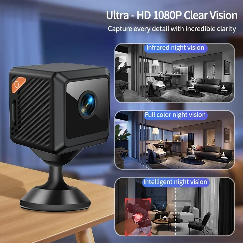 W02 1080P حماية أمنية صغيرة للمنزل للرؤية الليلية مراقبة التخييم في الهواء الطلق واي فاي كاميرا منزلية ذكية صغيرة cctv فيديو