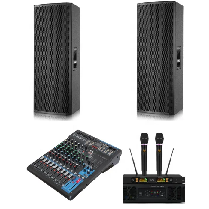 

stage dj speakers dual 15 inch powered full pa system speakers for indoor event