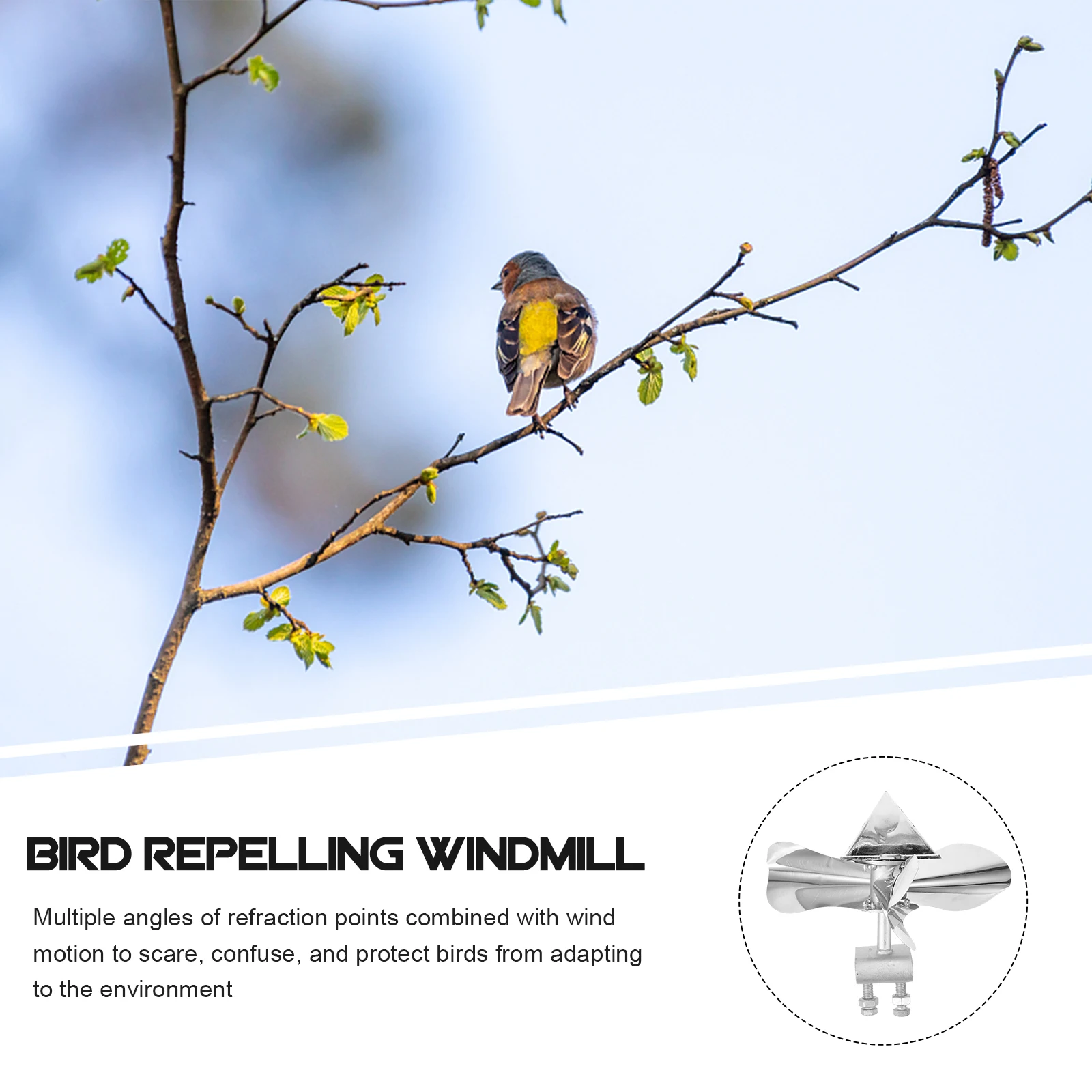 

Stainless Steel Windmill Bird Repeller Reflective Device Pigeon Deterrent Windmills Garden Scare Repeller Instrument Outdoor
