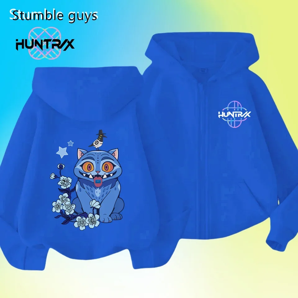 

Kids New KPop Demon Hunters Autumn Zipper Hoodie Long Sleeve Sweatshirt Sportswear Anime Cartoon Boys Clothes Girls Casual