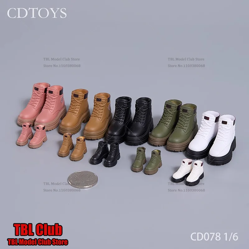 

cdtoys cd078/cd079 1/6 1/12 Scale Ladies' Mid Boots Thick Soled Outdoor Hiking Shoes For 12-inch 6-inch Action Figure Soldier