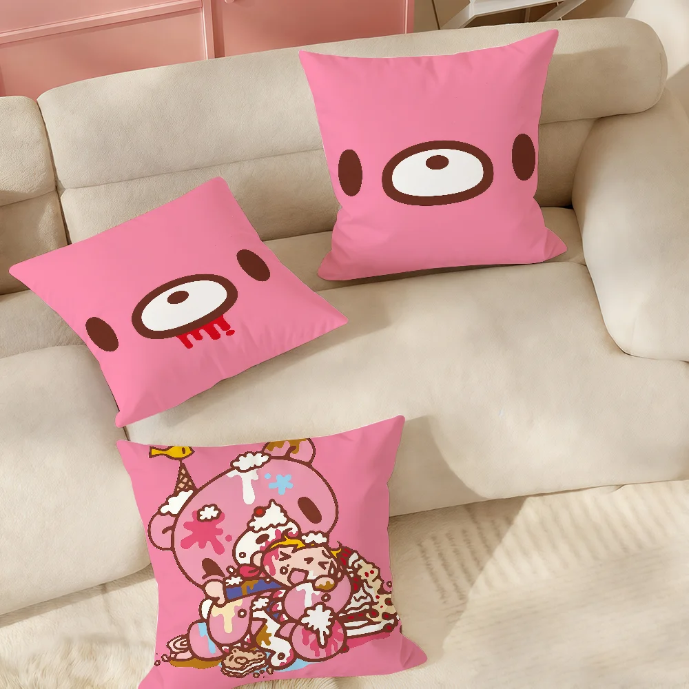 Cartoon G-Gloomy Bear Kissenbezug, geeignet für Schlafzimmer, Wohnzimmer, Autos, Heimdekoration