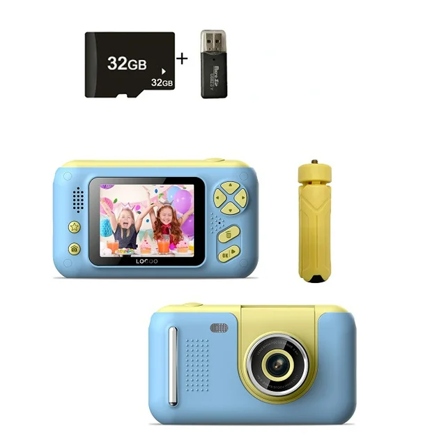 Kids Camera with Flip-up Lens for Selfie HD Digital Camera for 3 4 5 6 7 8 Year Old Girls Birthday Gifts with 32GB SD Card